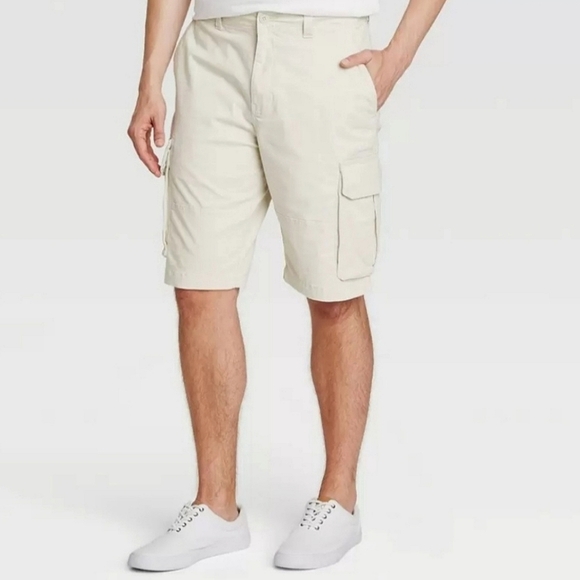 NWT GOODFELLOW & CO. Men's Khaki Cargo Shorts Stretch for Comfort - Picture 2 of 3